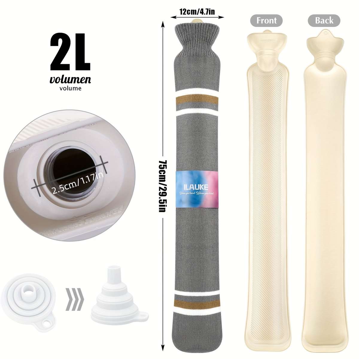 Hot Water Bottle Hot Water Bottle Cover 75*13 Inner Liner 73*11.6Cm Size 7