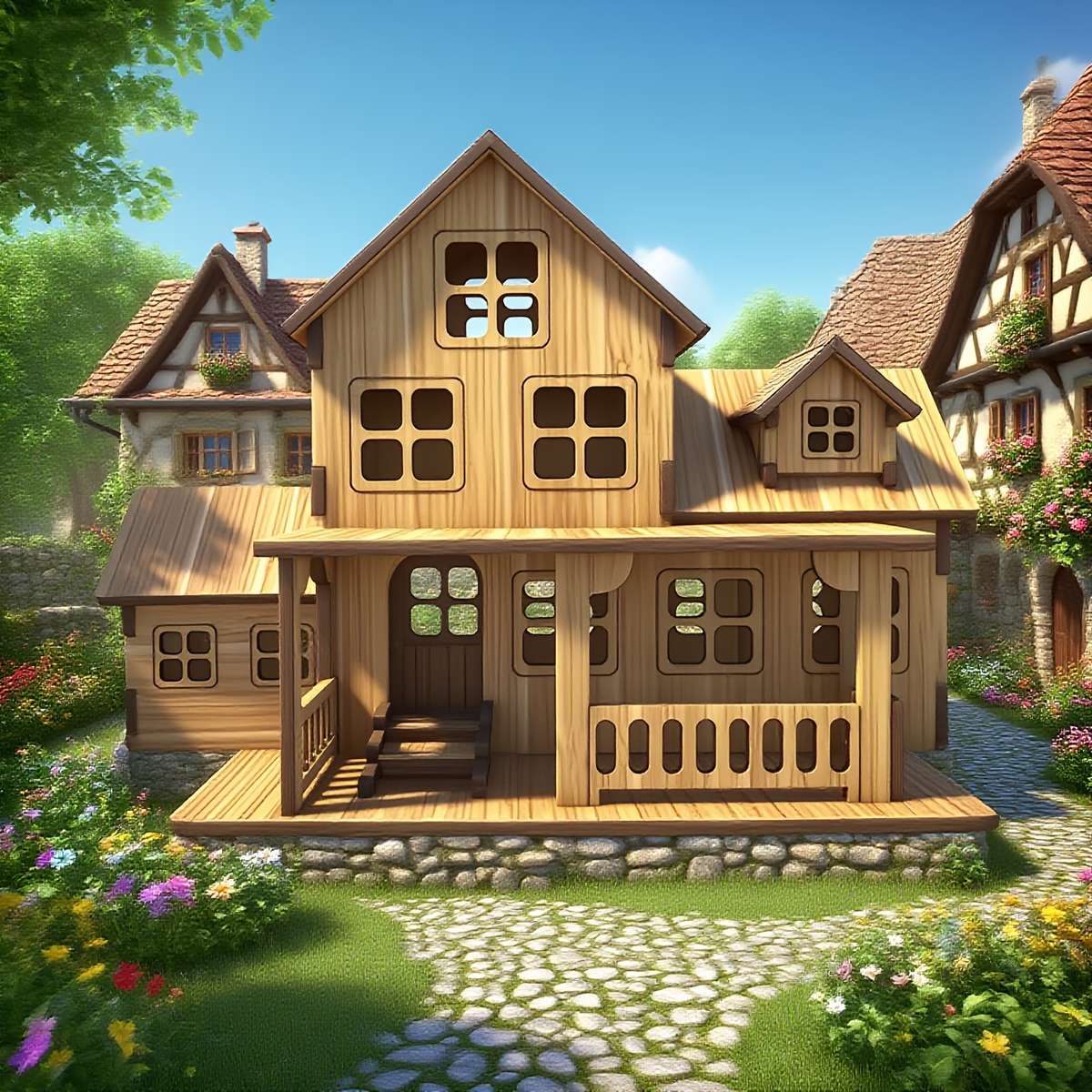 Building Toy Architectural Model Toy Set Style Anime House