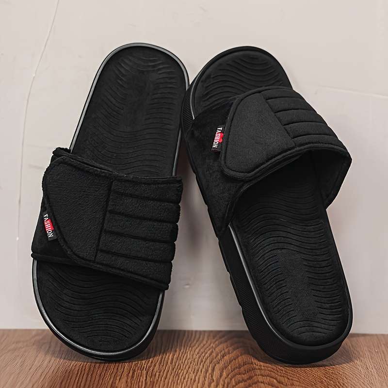 Men Slippers Summer Style Black Size Uk 7