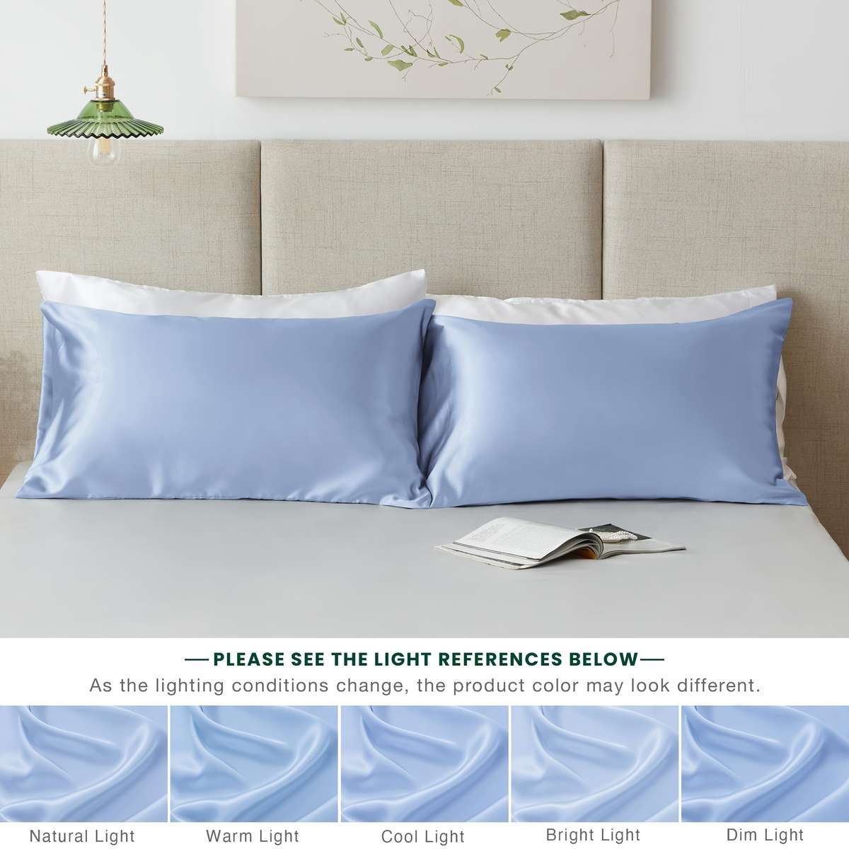 Satin Pillowcase Color Light Blue Size40Cm*80Cm