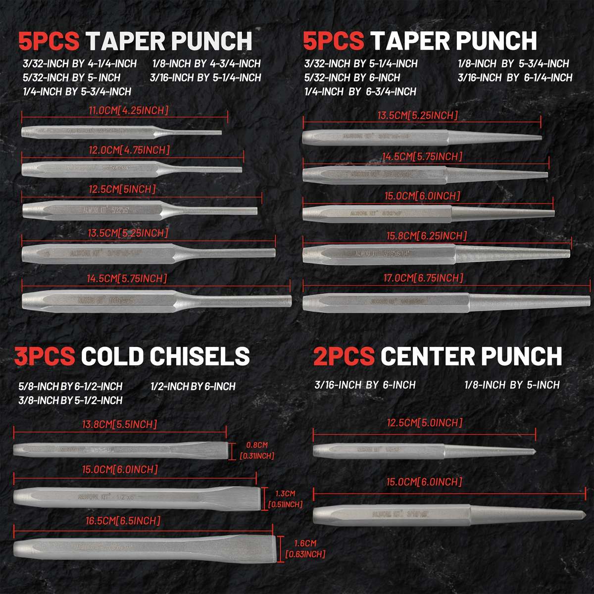 16-Piece Punch And Chisel Set