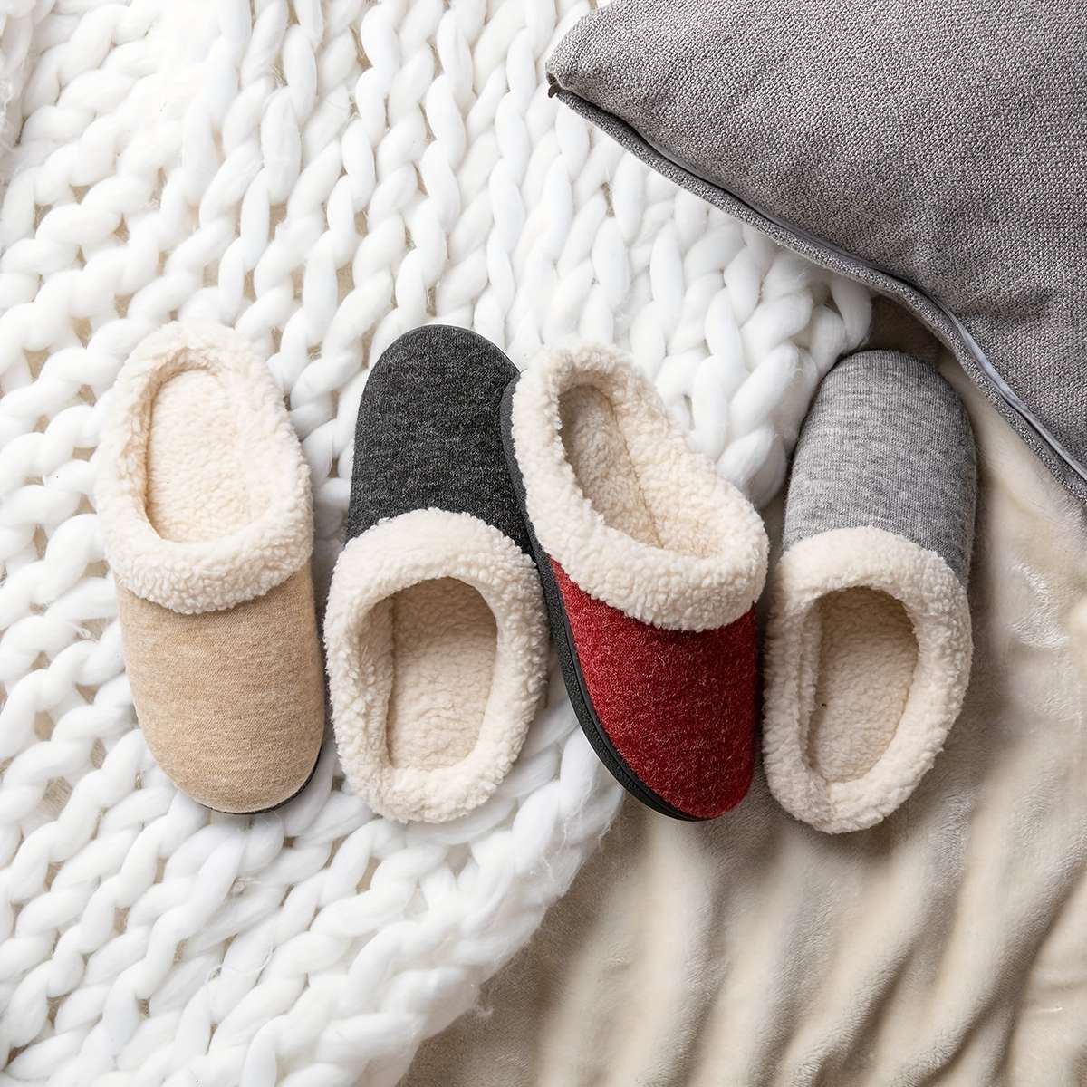 Cotton Slippers Color Grey Sizeuk 7.5-8