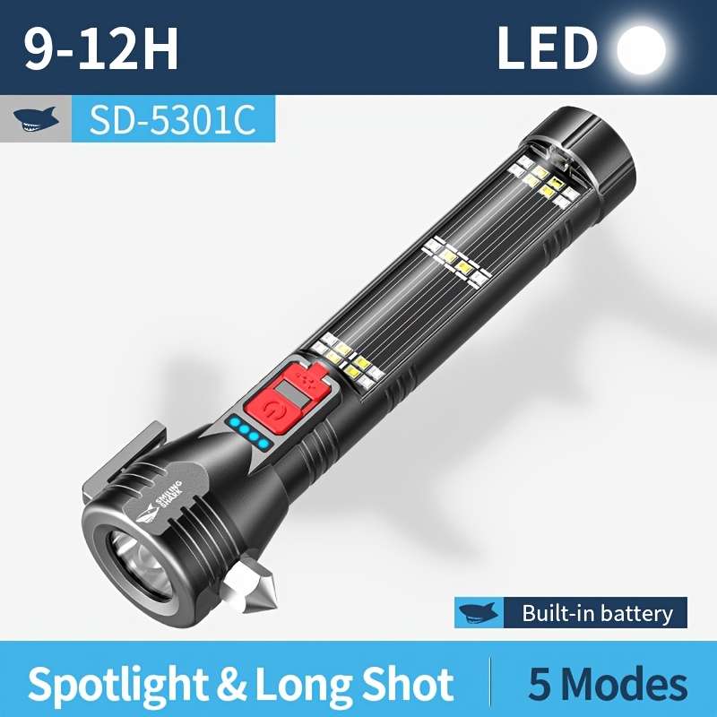 Professional Smiling Shark Emergency Torch Light Rechargeable Solar Travel