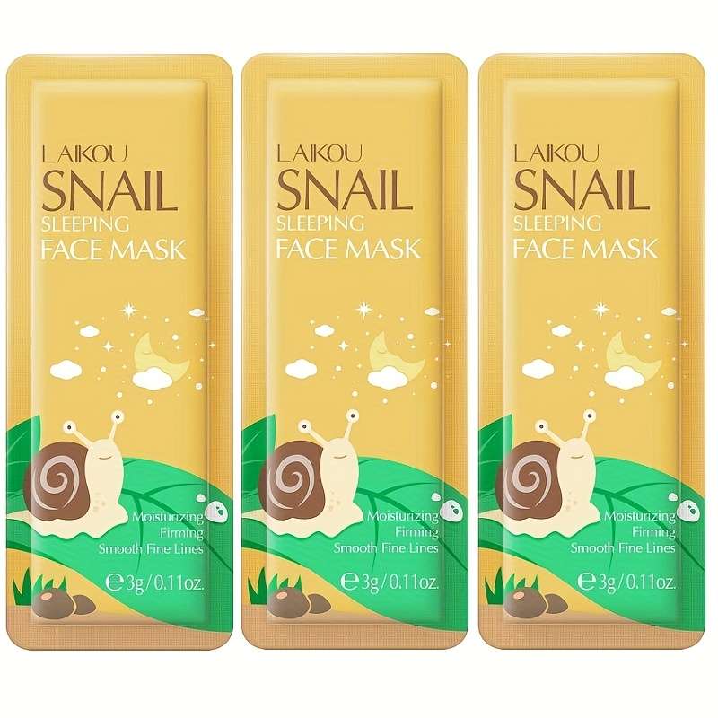 Facial Mask Items Snail Sleeping Mask 3Pcs