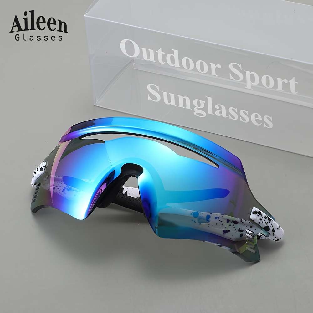 Cycling Glasses Color Dark Blue Frame Ice Blue Lens