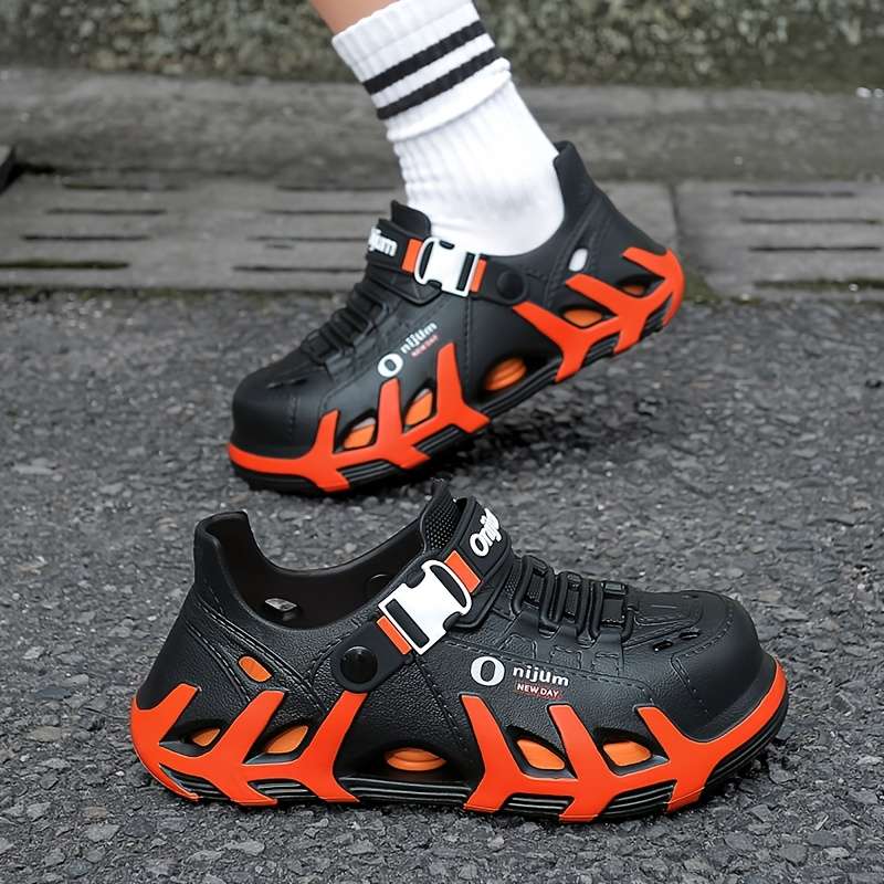 Sandals Color Black Orange Size Uk 7