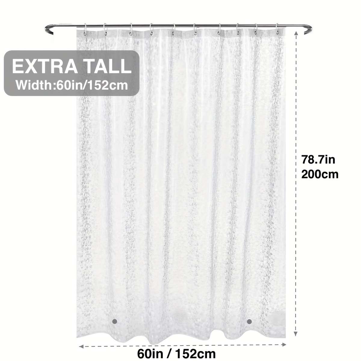Waterproof Shower Curtain Size 47''Wx79'''H120X200Cm Style Transparent Pebbles