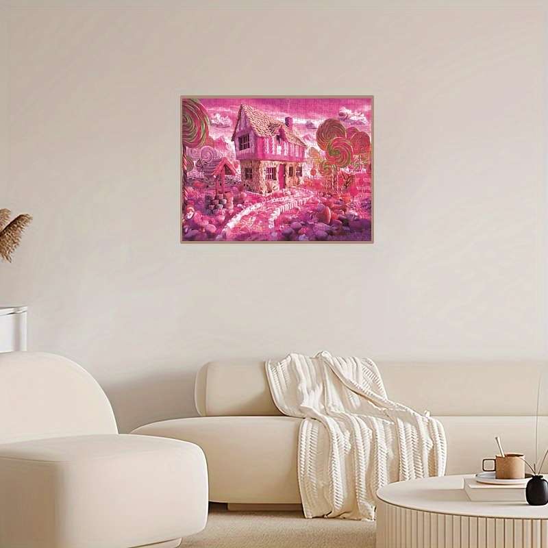 1000pcs Candy House Landscape Puzzle Relax Jigsaw for Adults Beautiful Home Wall De