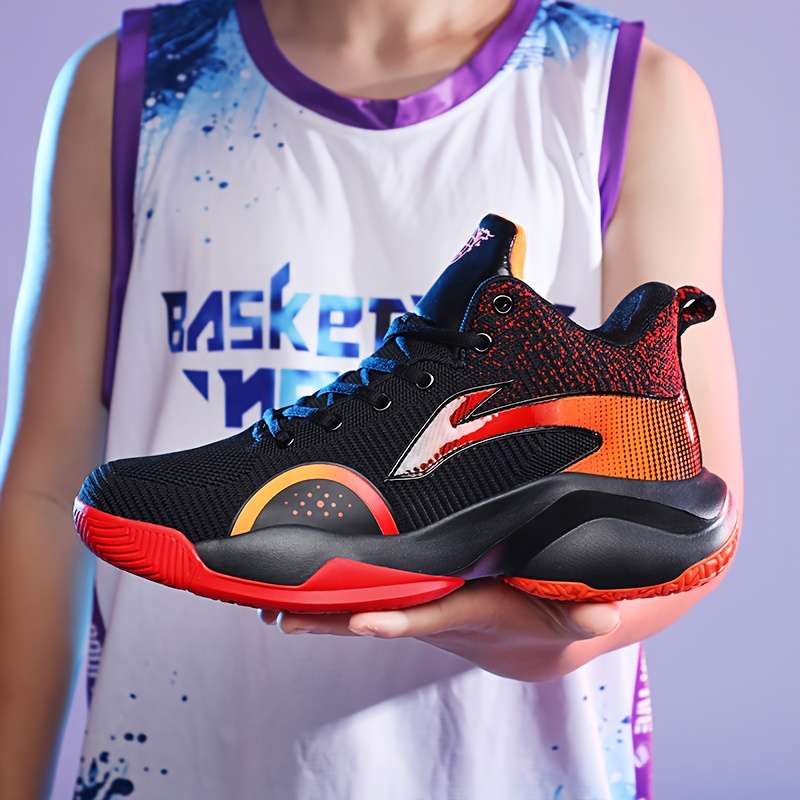 Basketball Shoes Color Black And Red Mesh Model Sizeuk 5