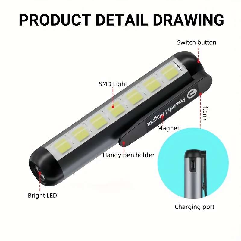 Portable Lamp Color Silvery 2Pcs