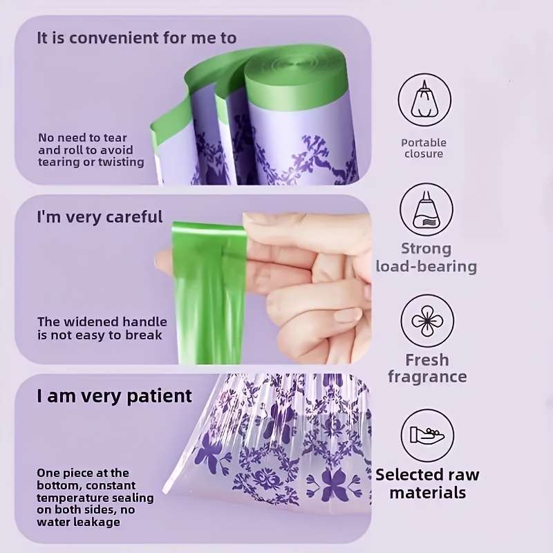Trash Baglavender Garbage Bags 100Pcs