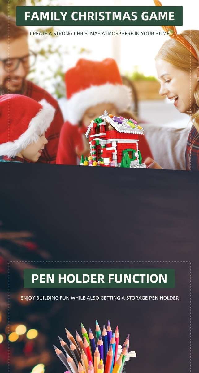 3D Building Model Puzzle Set Color Gingerbread House  322 Pcs