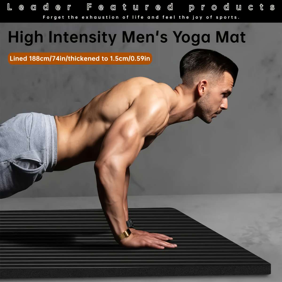 Yoga Mat Black Size Thickness 1 Cm0.394 In