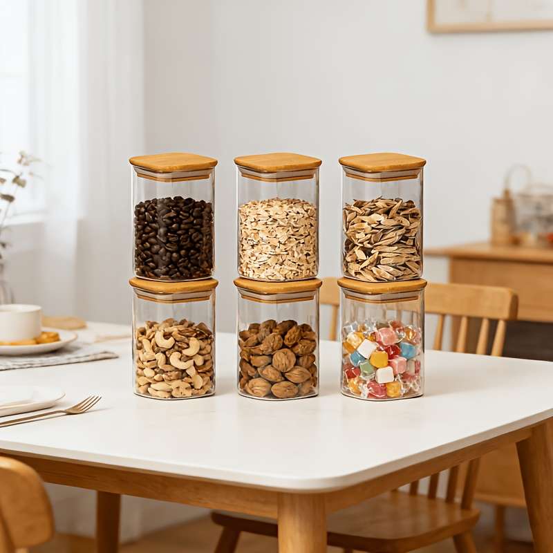 Sealed Jar Model 6X10 Square Cans  6 Pieces