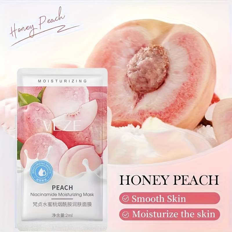 Facial Mask Items 5Pcs Peach Niacinamide Mask