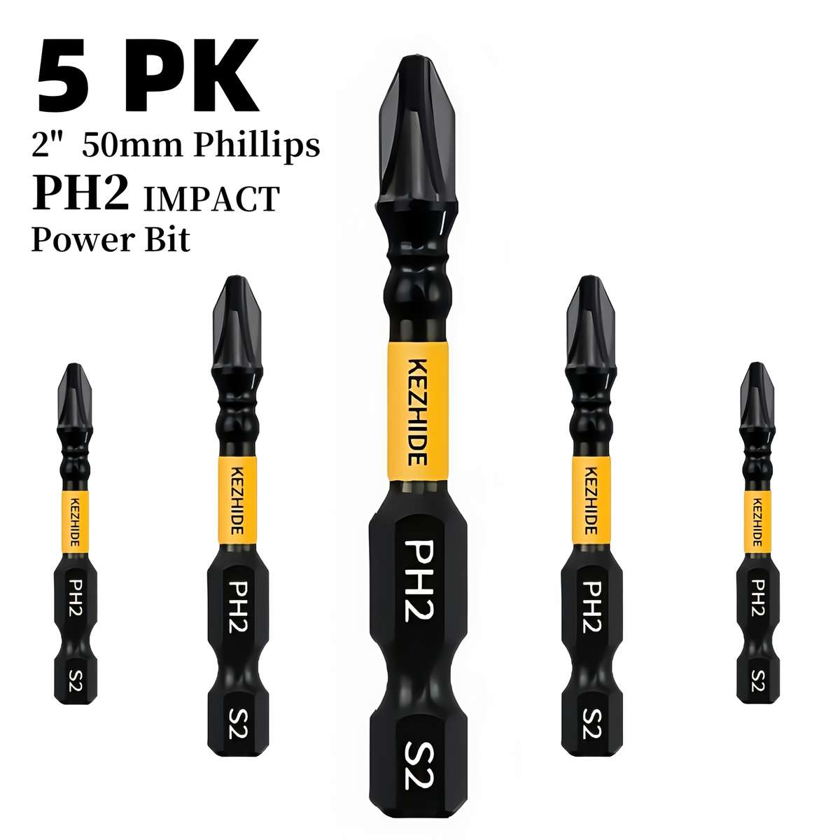 Screwdriver Bit Tool Set Model 50Mmph2 Quantity 5Pcs