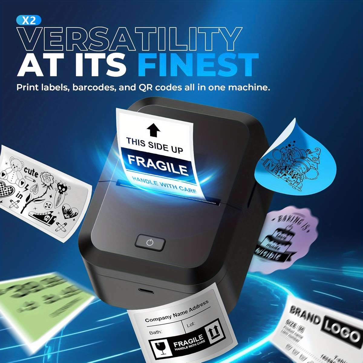 Printer Model Black X2 Plus 2 Rolls Of 50X30Mm Labels