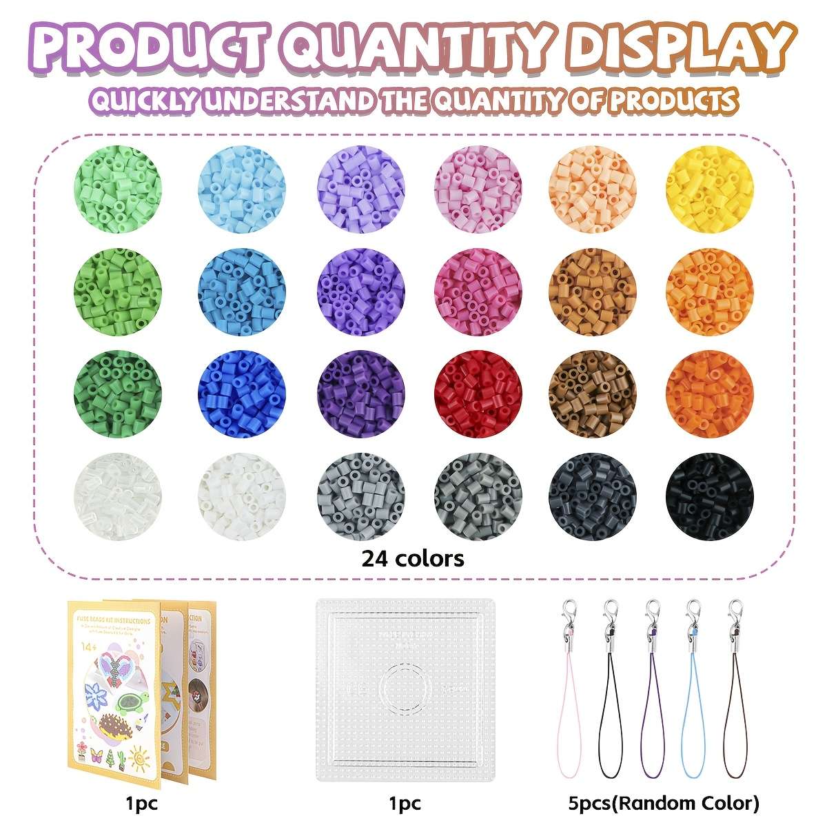 Perler Bead Set 24 Color Deluxe Diy Kit