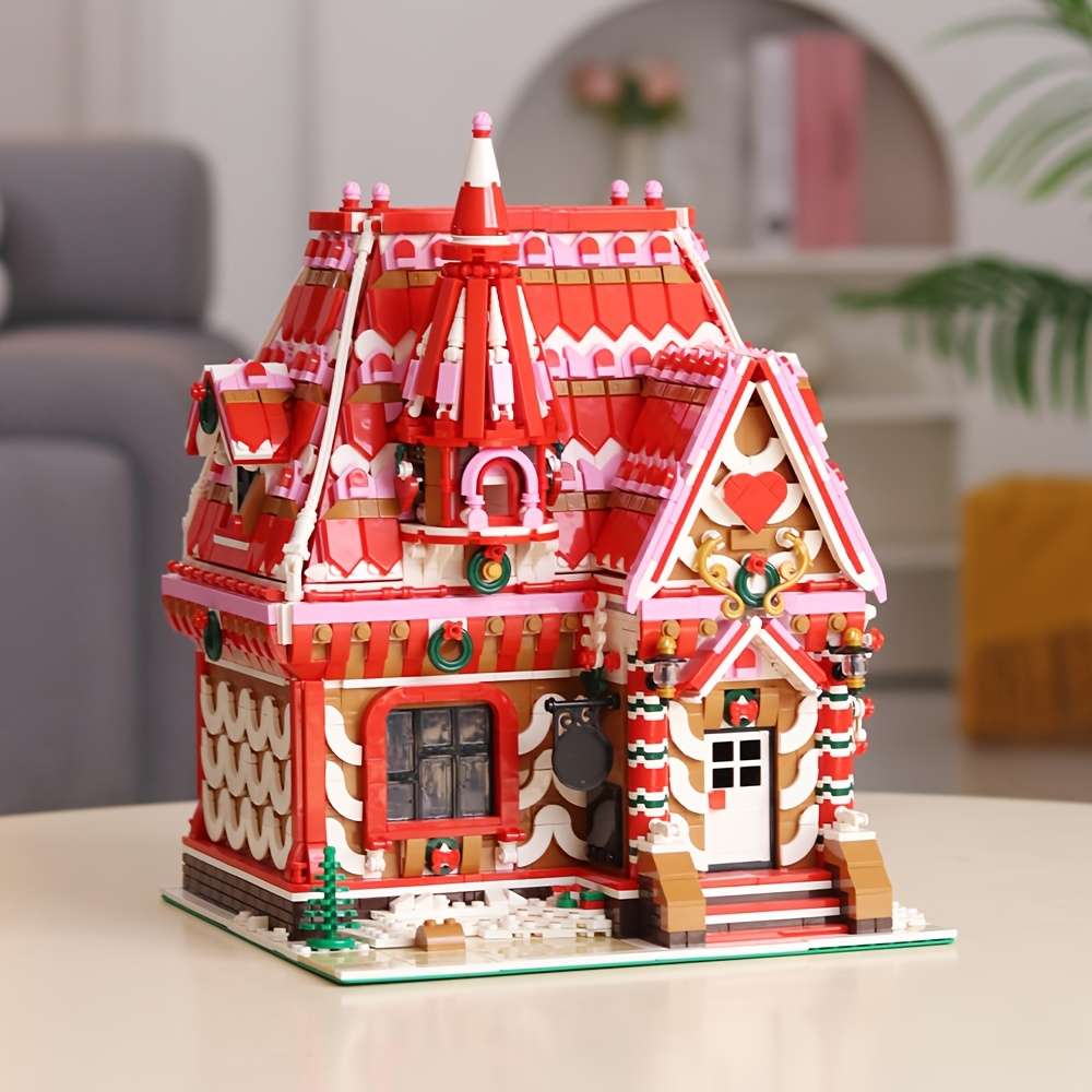 3D Building Model Puzzle Set Style Strawberry Ice Cream Workshop
