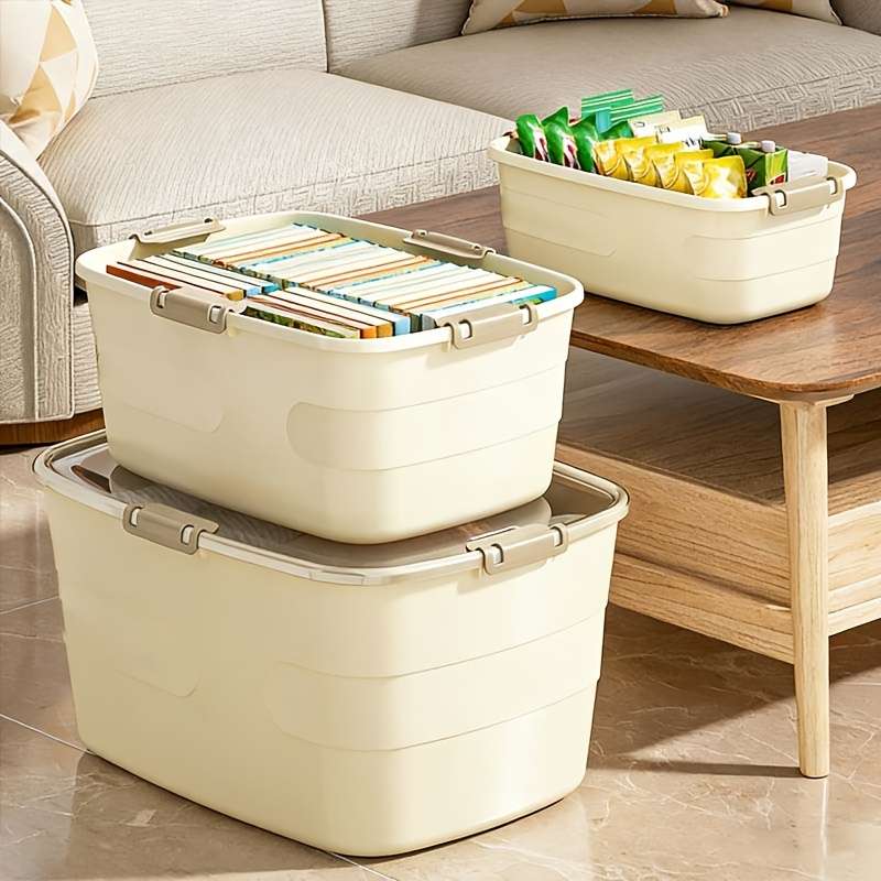 Antibacterial Box 3Pcs With Latchtransparent Coverhandle Large