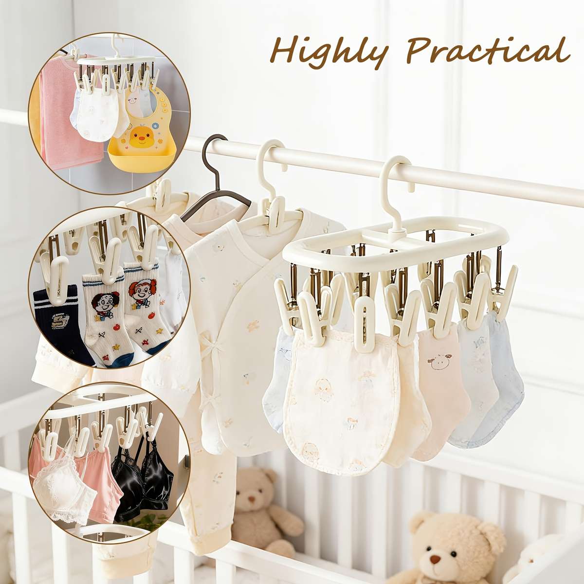 Clothes Rack 2 Pack Beige
