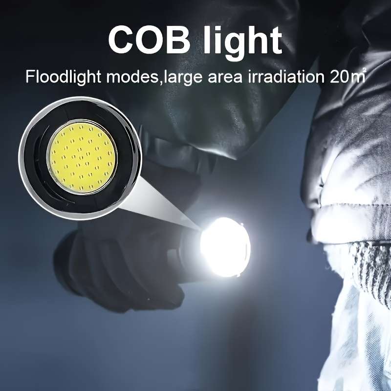 Portable 1Pc Super Bright Led Flashlight With Cob Travel Reliable Solution