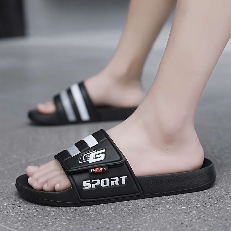 Men Slippers Summer Style Black&Red Size Uk 7.5