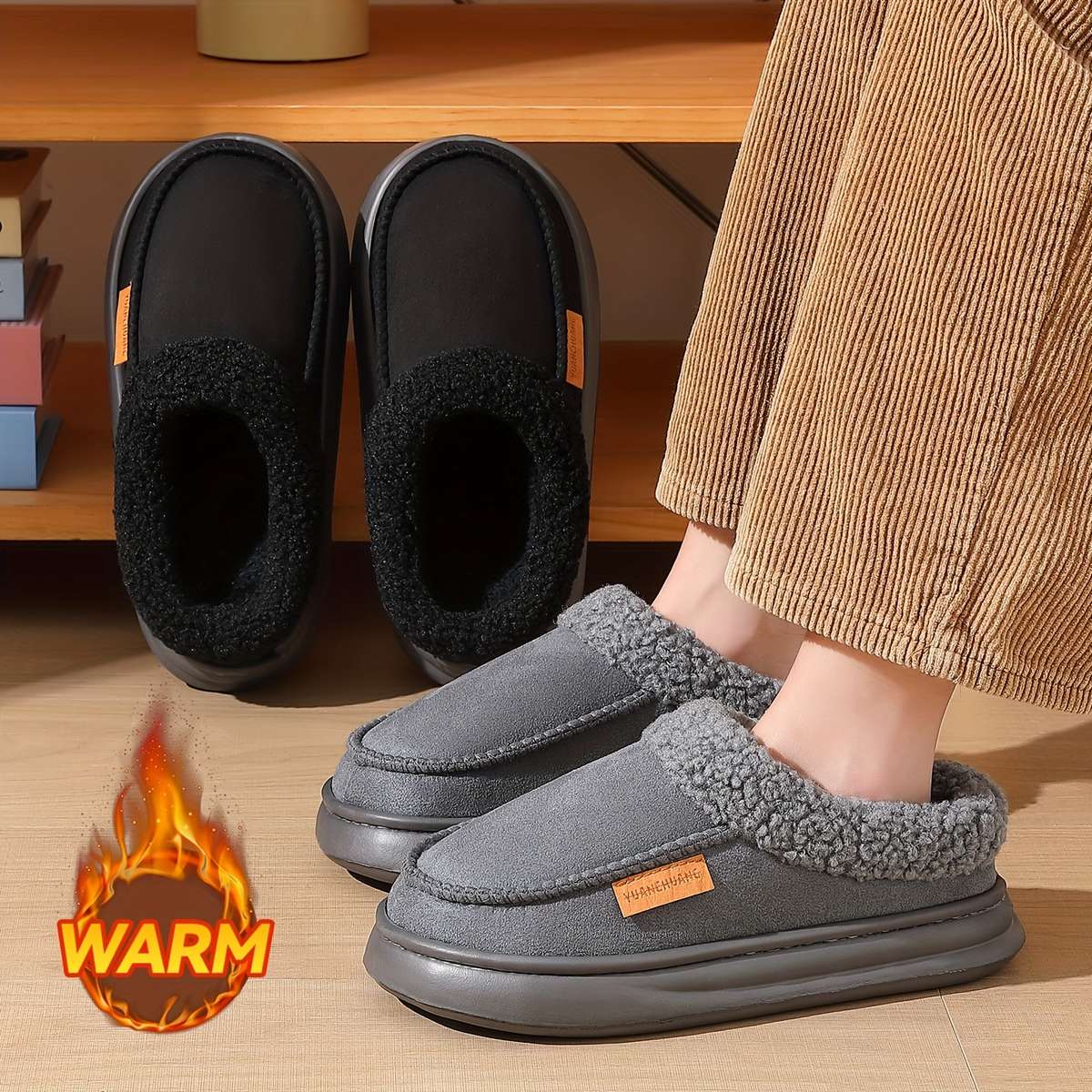 Cotton Slippers Color Grey Sizeuk 6.5-7