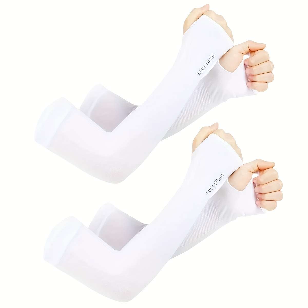 Sunscreen Sleeves Color 2 Pairs White