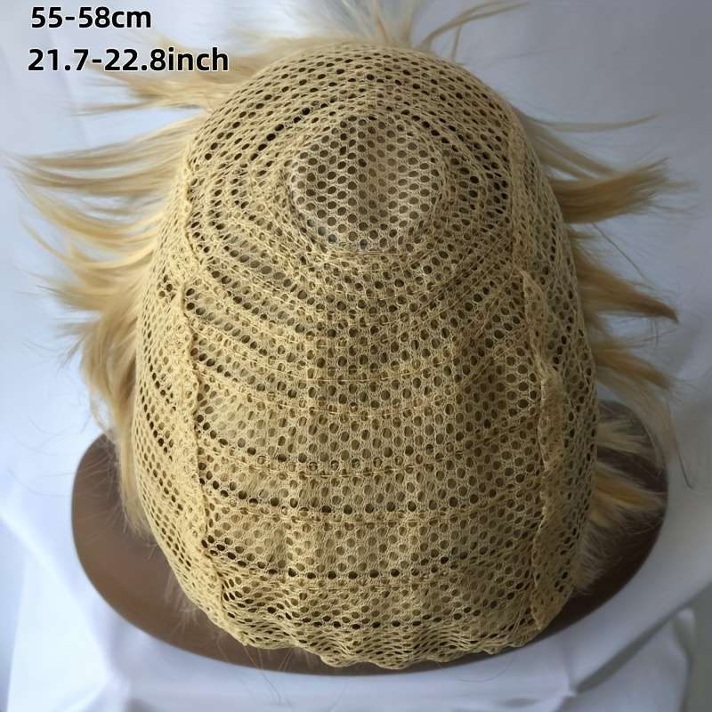 Beige Womens Wigs Hair Length 10.16Cm