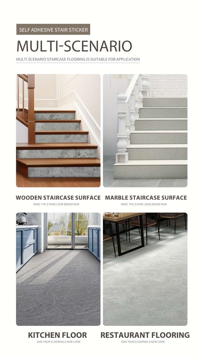 Floor Stickers Model Green Gray Moro Pattern Is 6Pcs Size 39.4Inchx6.8Inch Is 100Cmx17.5Cm
