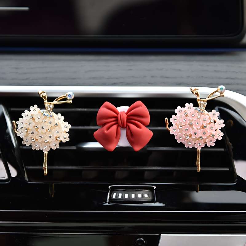 Car Interior Decor Items 2 Pink Ballet Girls