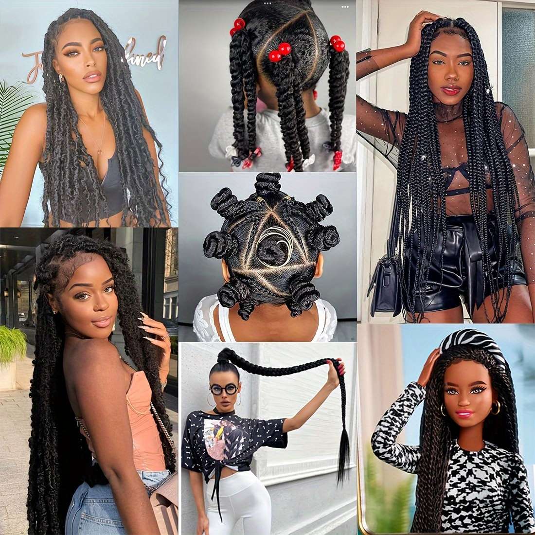Hair Braiding Products Color 4Rollblack Hair Length20.32Cm