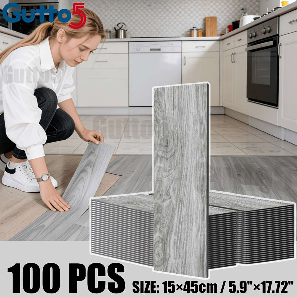 Self Adhesive Floor Stickers Medium Gray 100 Pcs Covers 6.75O