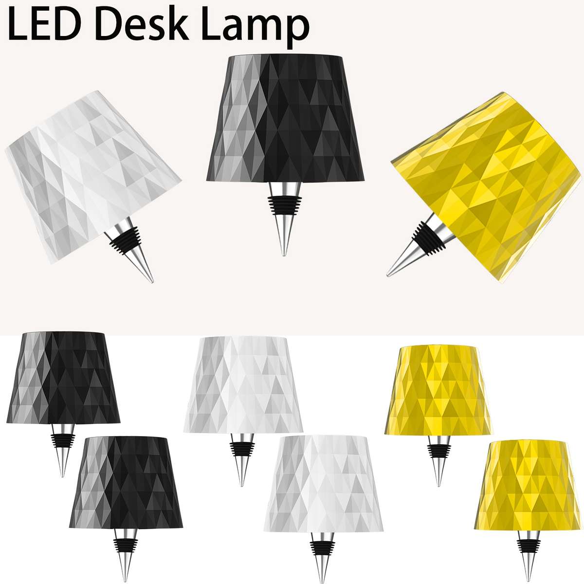 Desk Lamp Color 2Pcs  Matte Black