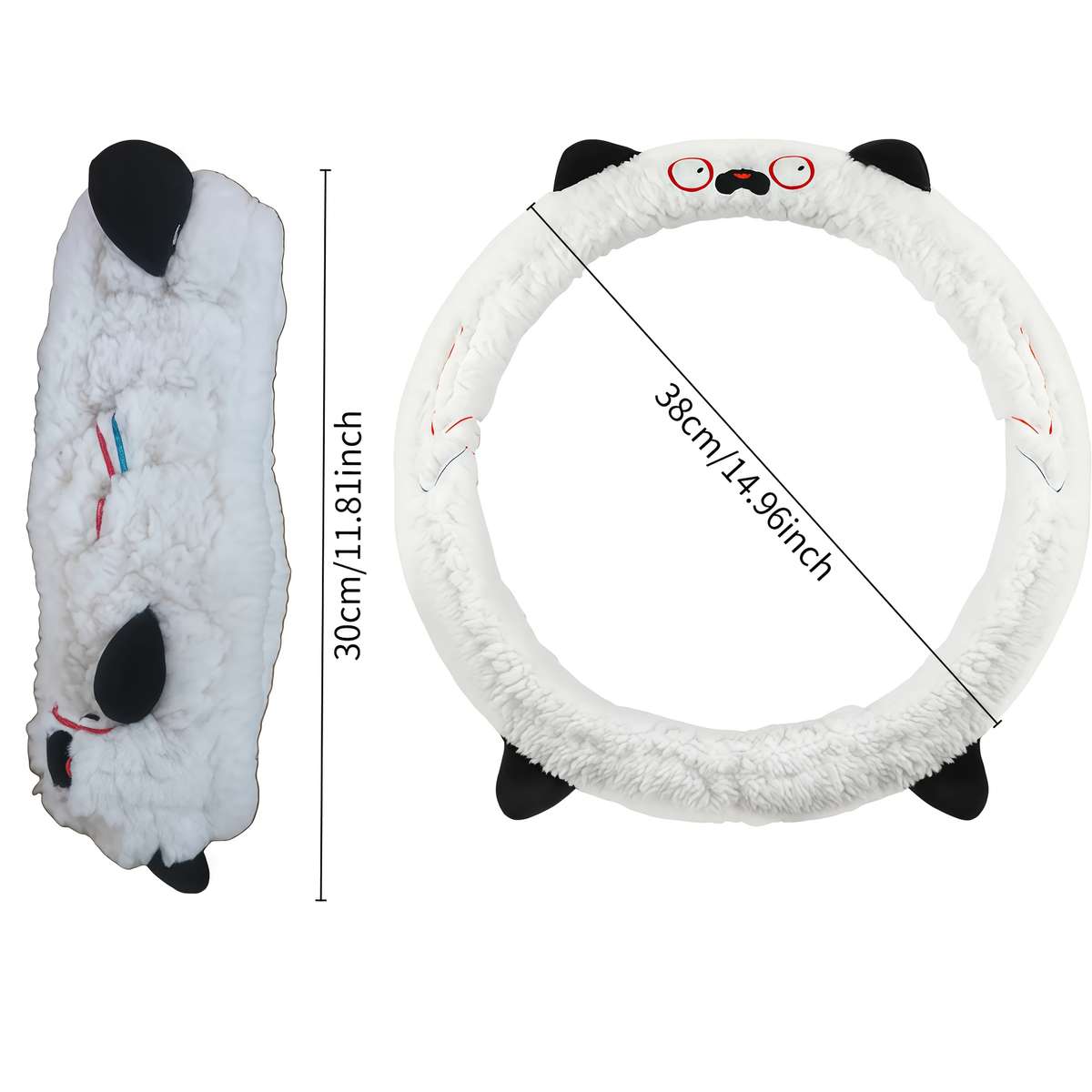 Car Steering Wheel Cover Taro White Size 38Cm