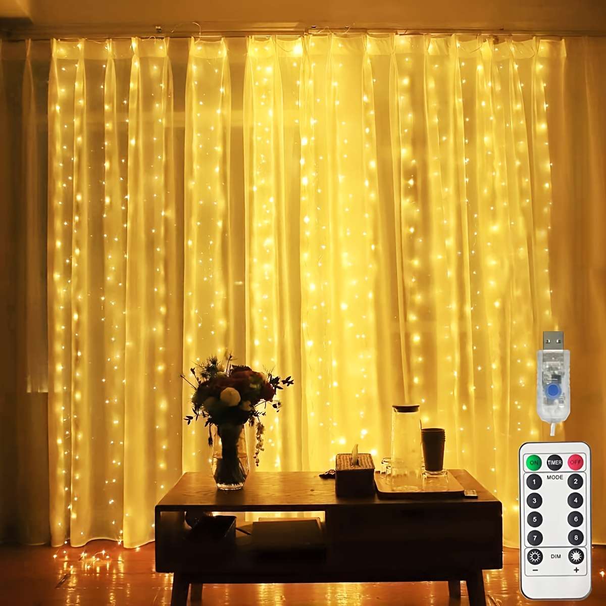 Stunning Usb Curtain Lights  Indoor String Designed For Holiday Celebration
