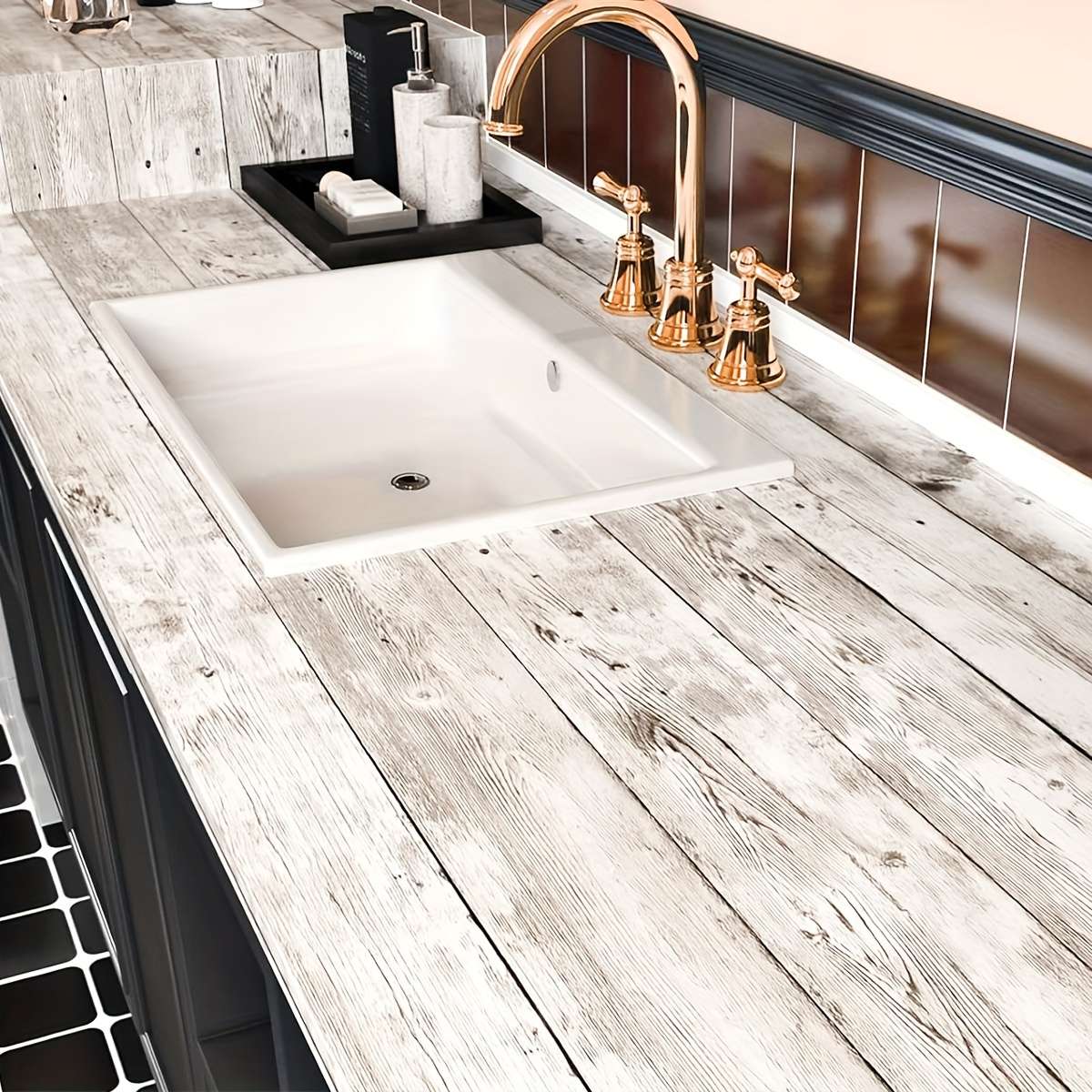 Self Adhesive Floor Stickers 5.0Meter*44.96Cm Old Wood Grain