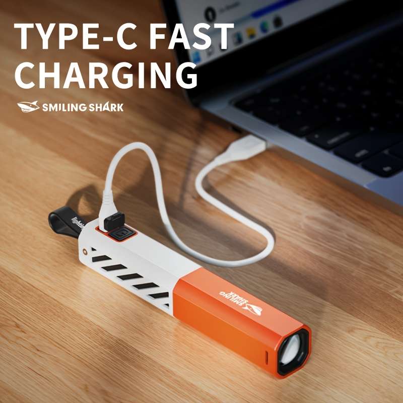 5 Set Versatile 1Pc Smiling Shark Rechargeable Led Flashlight Modes Home