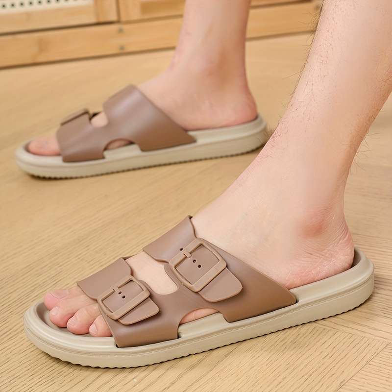Men Slippers Summer Style Black Size Uk 7