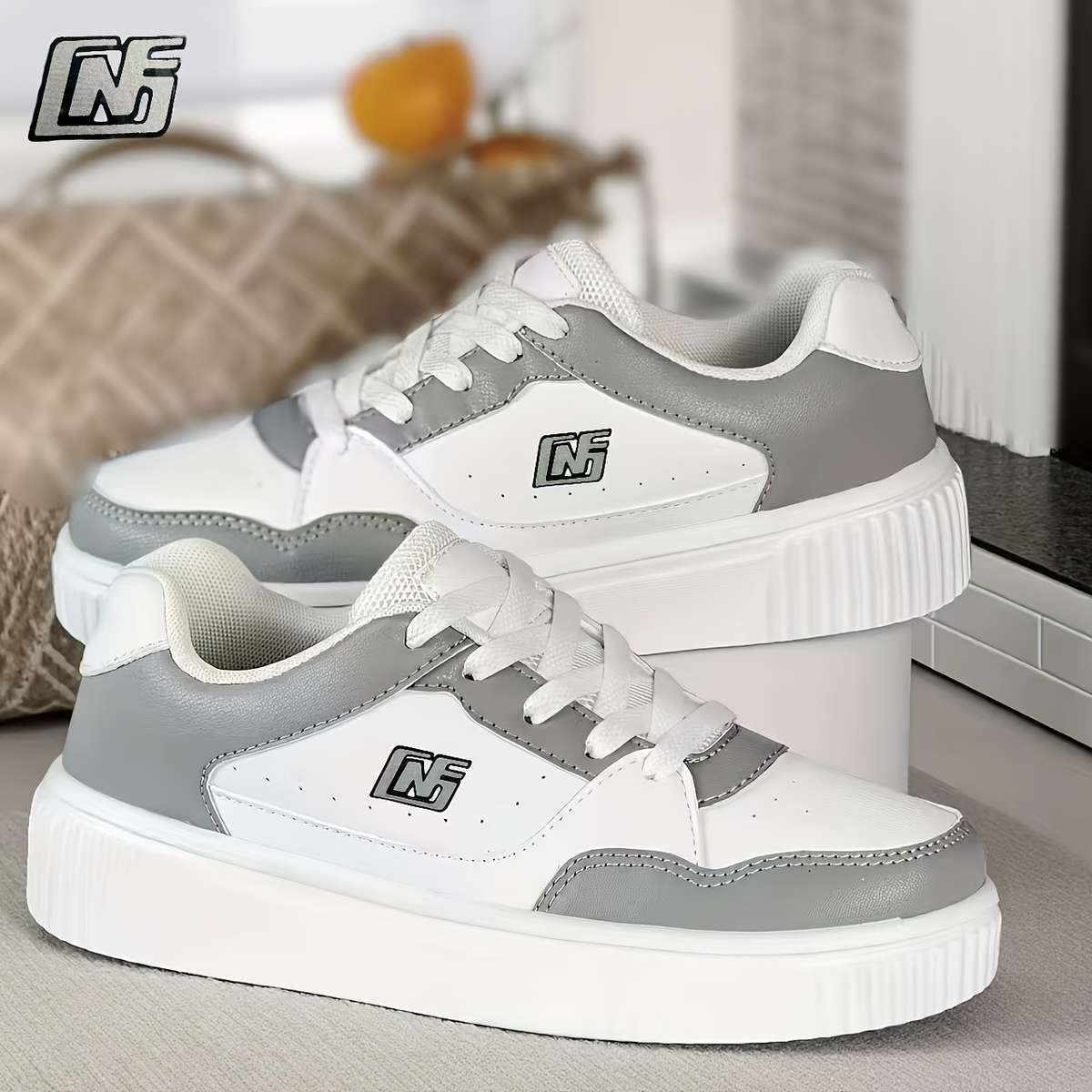 Sneakers Color White And Grey Sizeuk 7.5