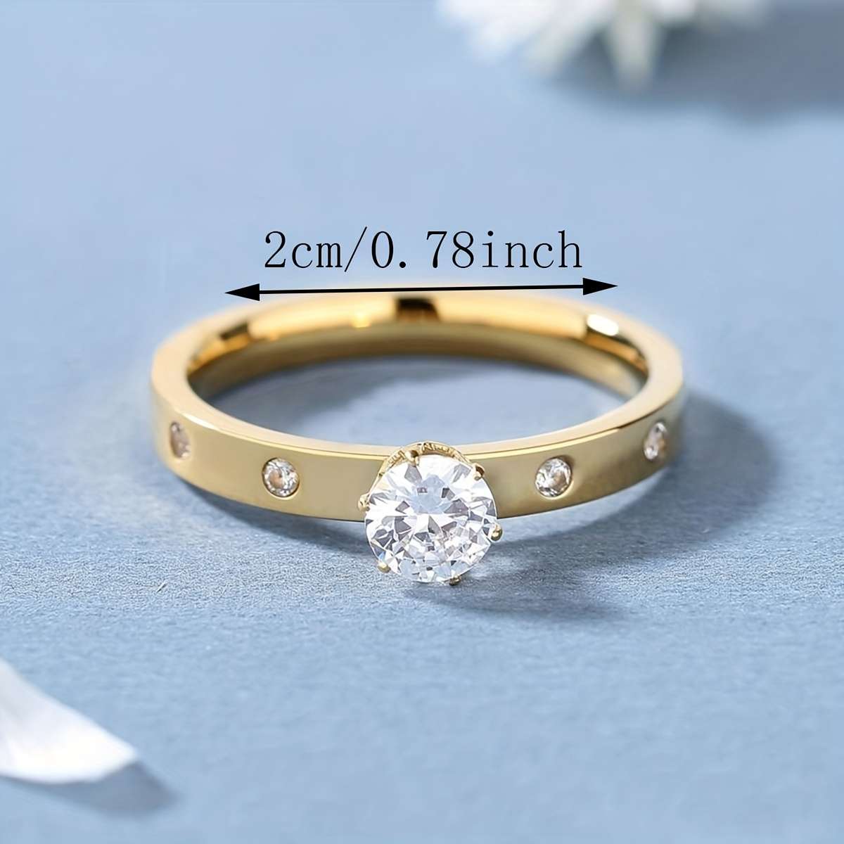 Delicate Fashion Gift For Her Stackable Ring Color Golden Yellow Size 7