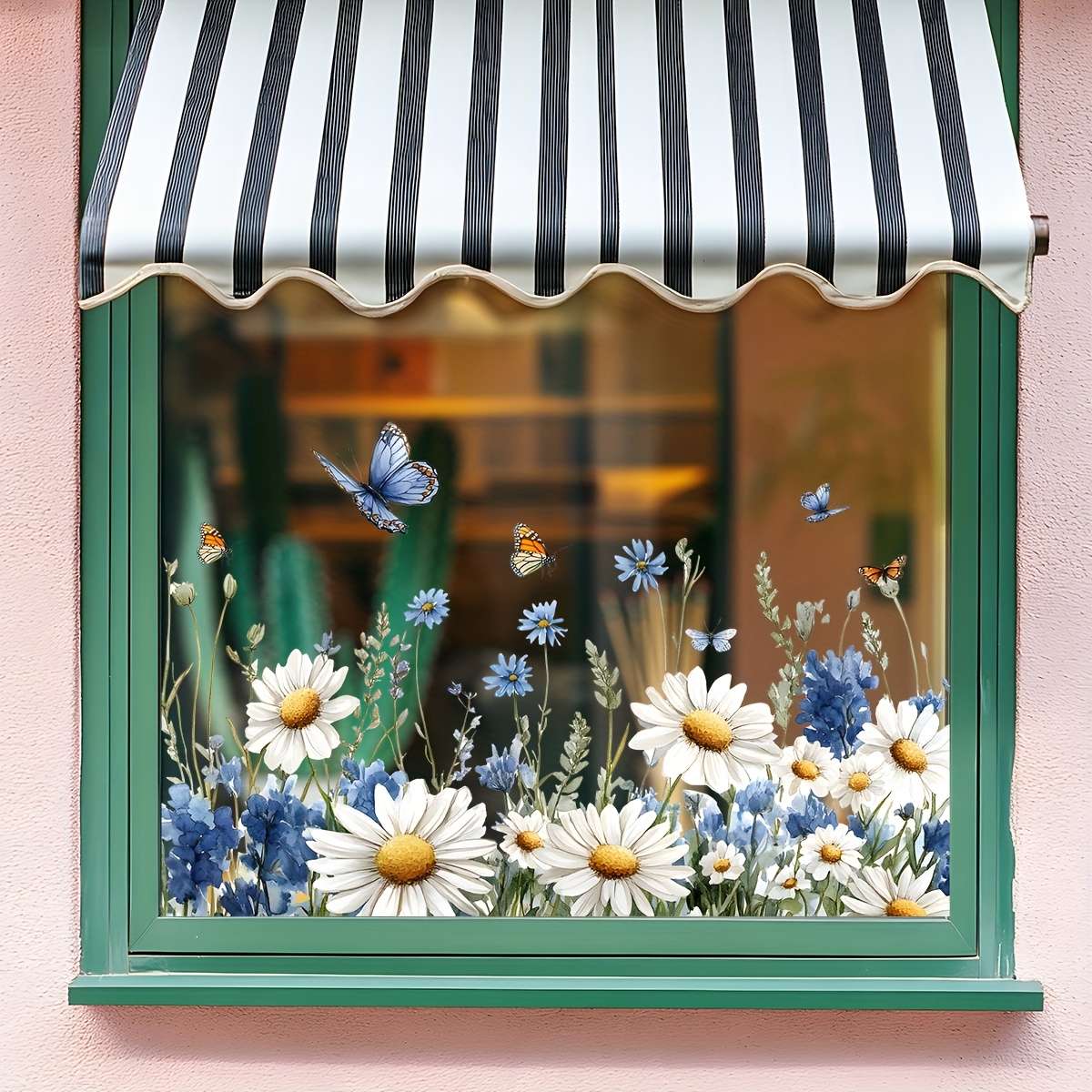 Window Stickers Style Wildflowers And Butterflies Sticker