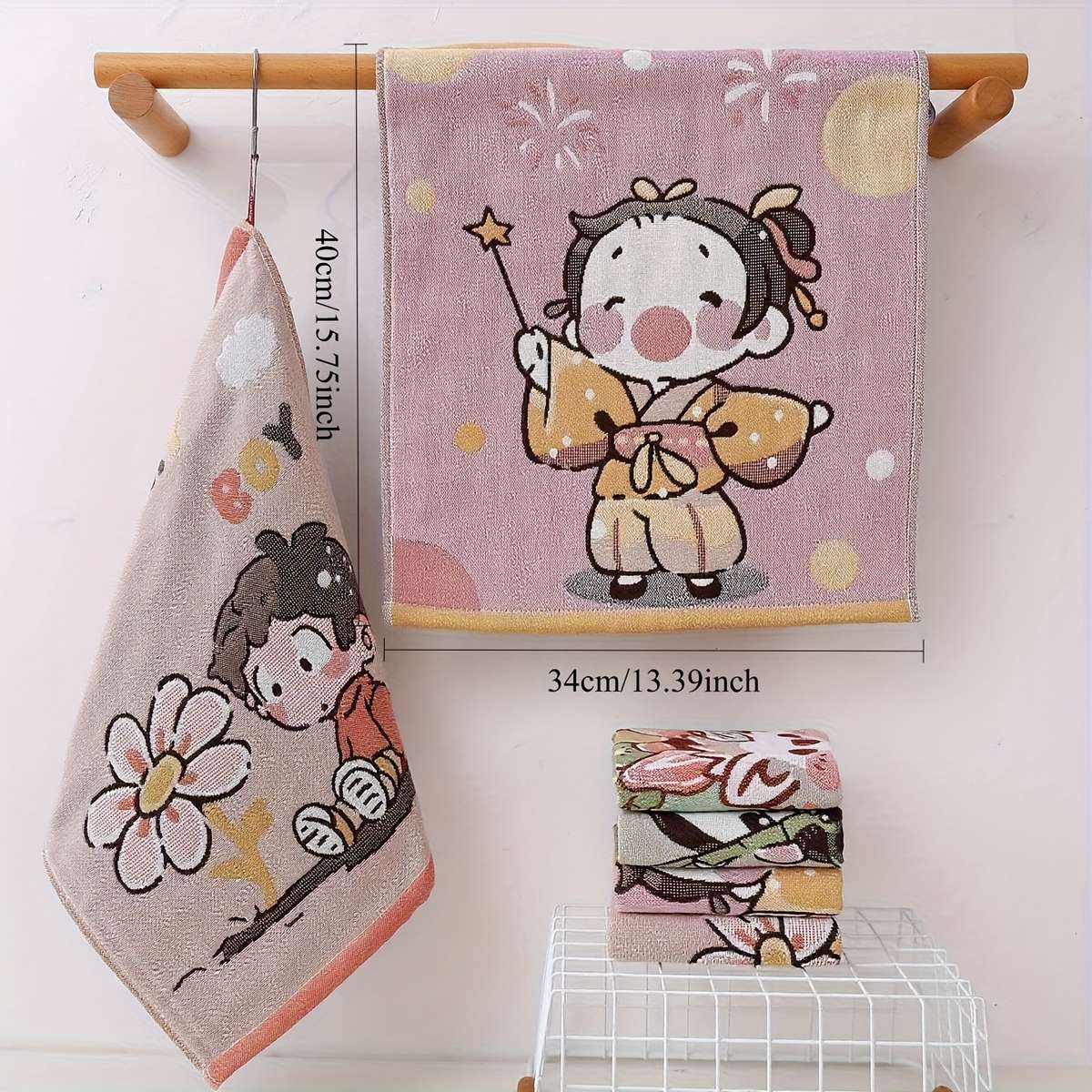 Towel Color 2Pcs Panda  Hedgehog