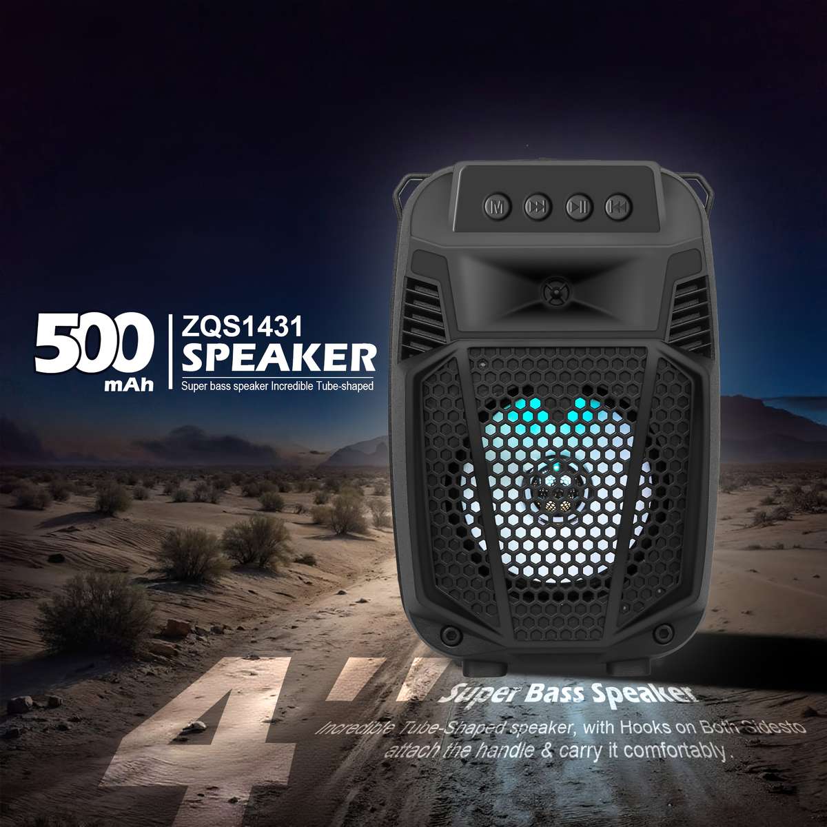 Smart Featuring Crystal Sound Dual Portable Wireless Speakers For Festival