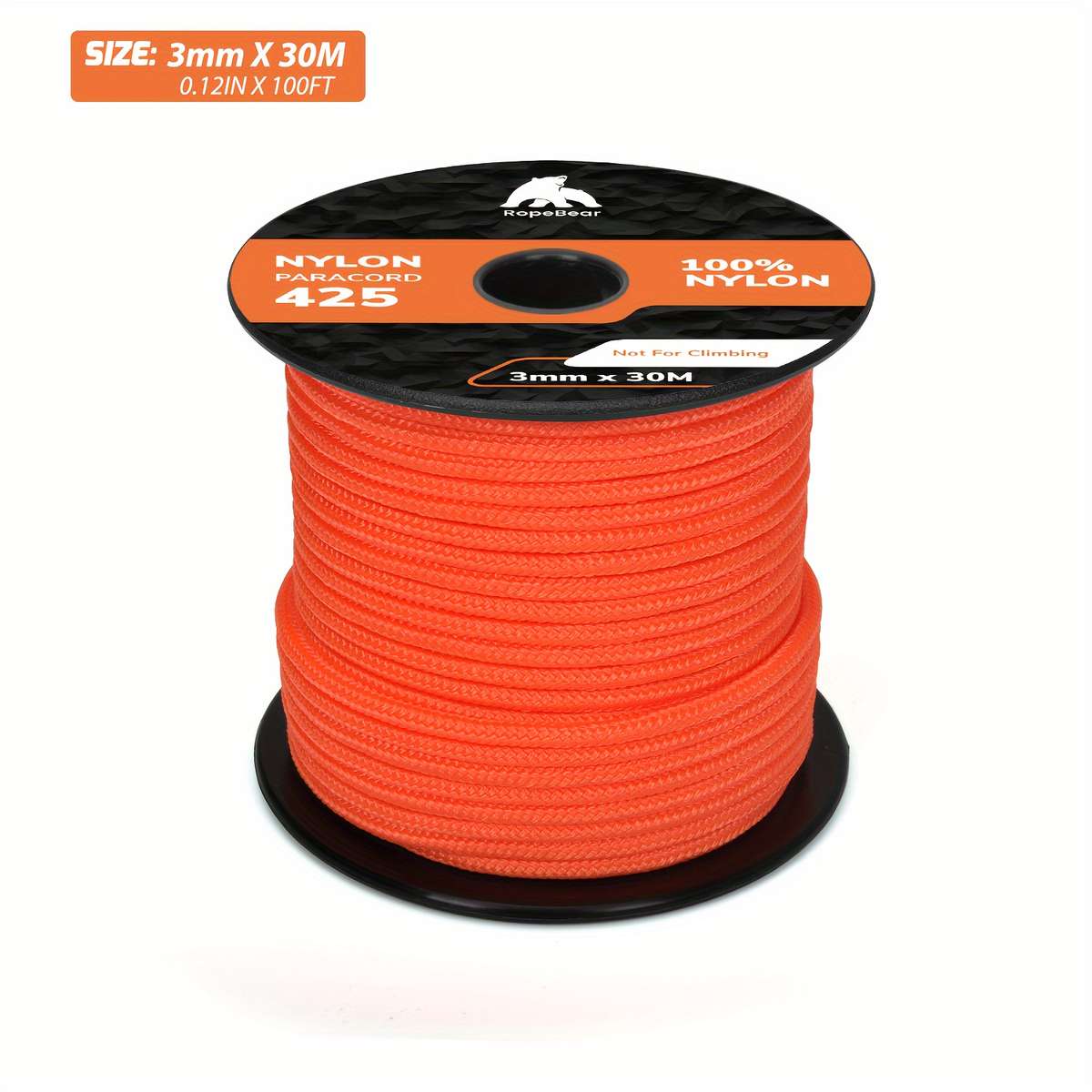 Professional 3mm Nylon Rope 30 Meters Long Type Ii Cord 3 Strand Core Camping