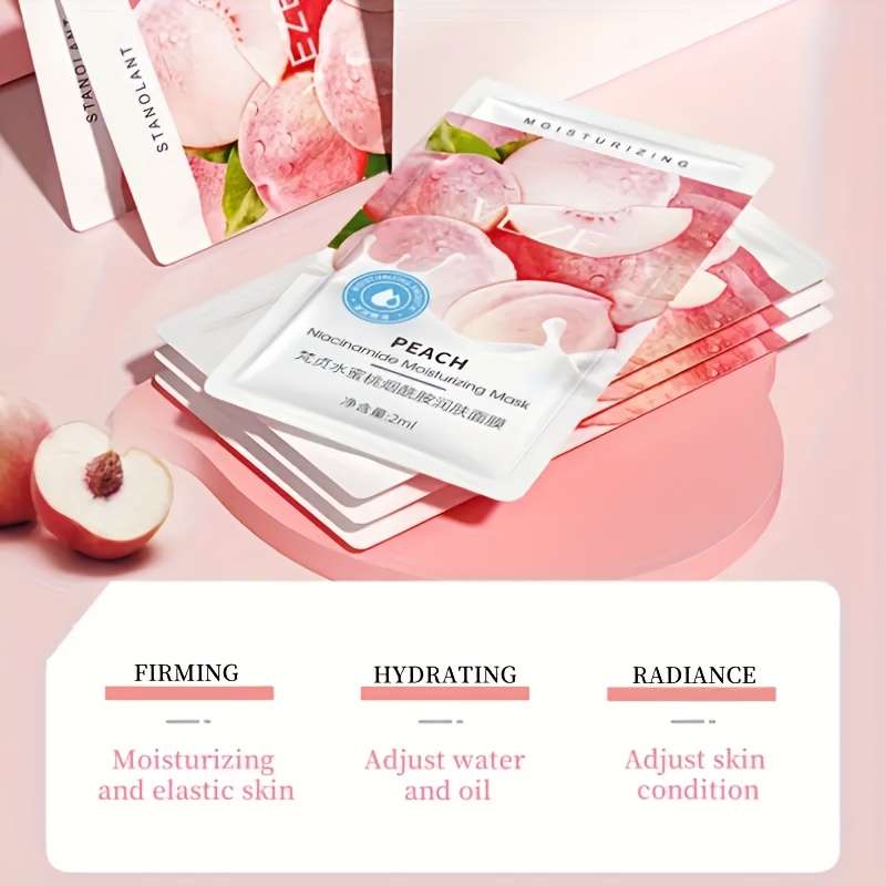 Facial Mask Items 5Pcs Peach Niacinamide Mask