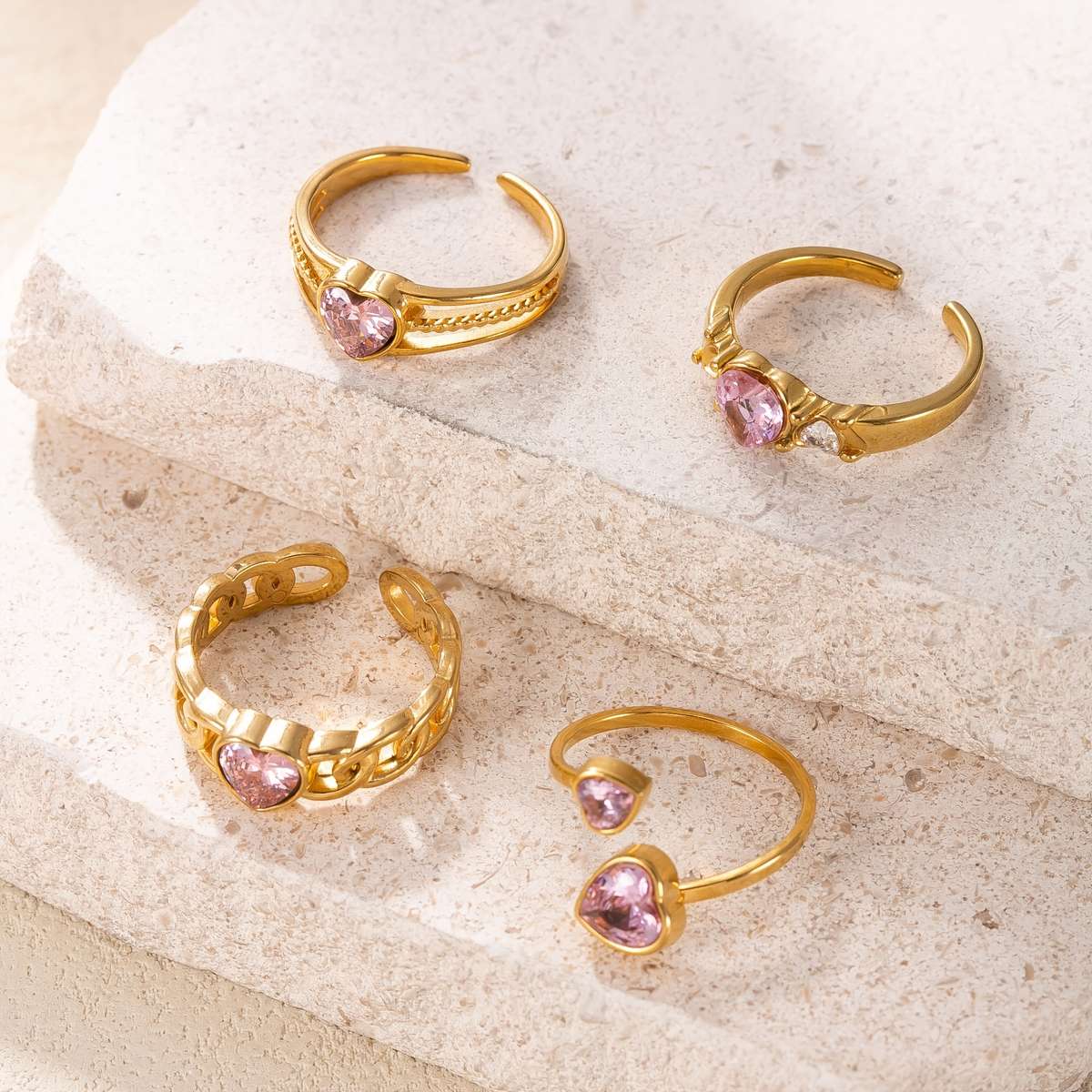 Vintage Fashion Adjustable Stackable Ring Color Piece Set