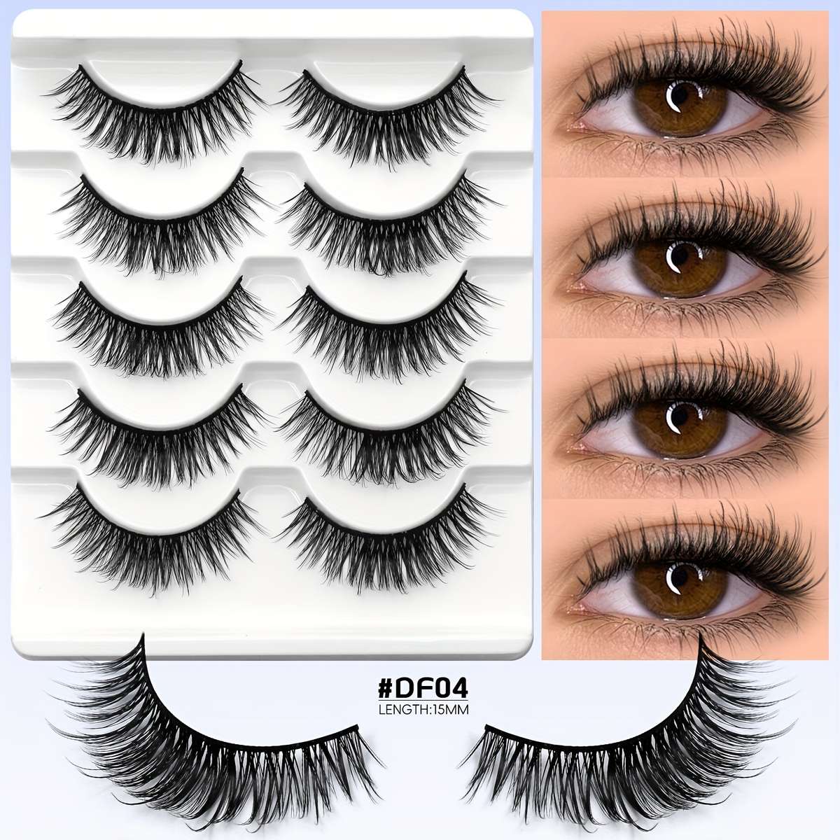 Natural Volume False Eyelashes Model Df01 18mm