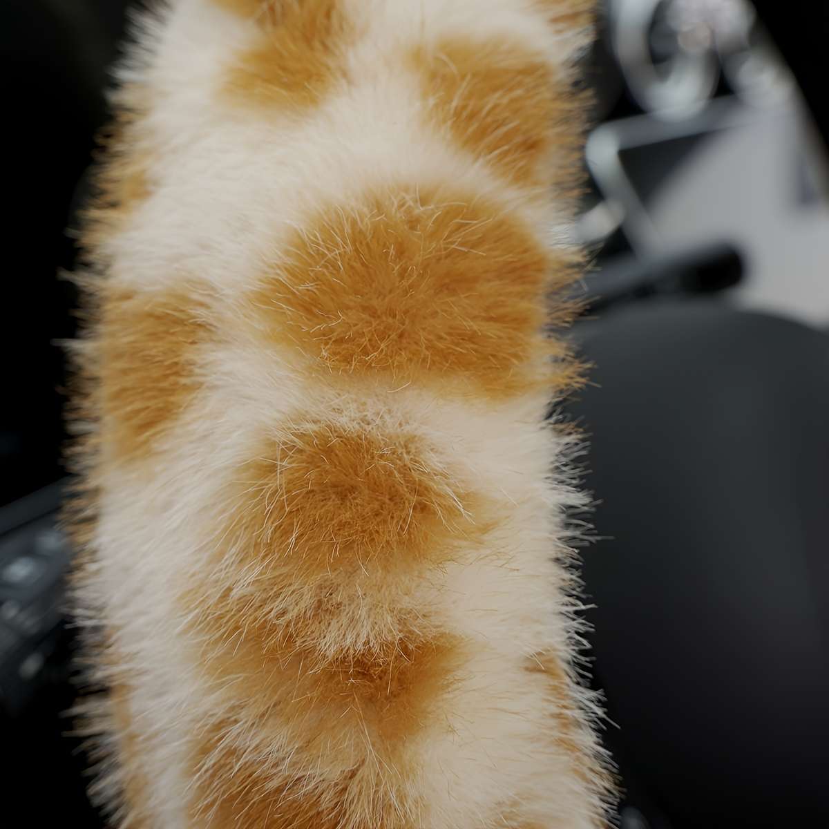 Car Steering Wheel Cover White Coffee